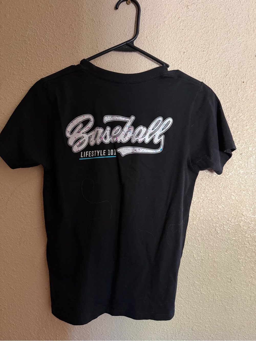 Black Graphic Crewneck T-Shirt with Multicolor Logo - Picture 2 of 2